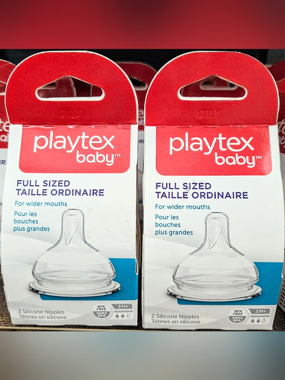 Playtex Baby (bottle) 4 Wider Mouths  Nipples 3 M+ MEDIUM Flow Full-Size 2pks